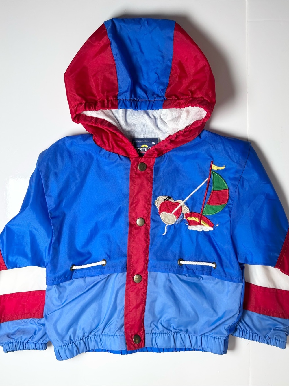 Vintage Zeddy Bear Colorblock Windbreaker 18M Zellers Collector 90s Retro